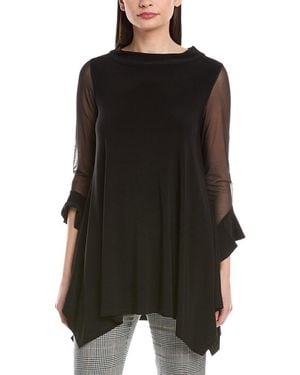 Joseph Ribkoff Mesh-Sleeve Top - Black