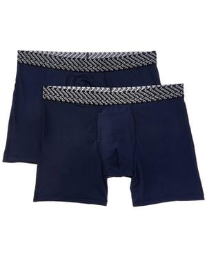 Tommy John 2Pk Performance Basics Boxer Brief - Blue