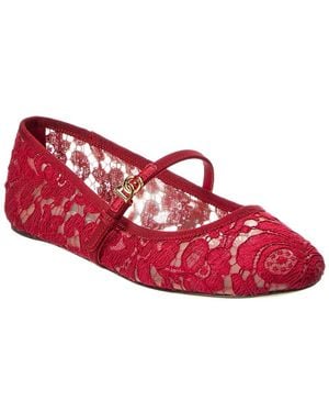 Dolce & Gabbana Lace Ballet Flat - Red