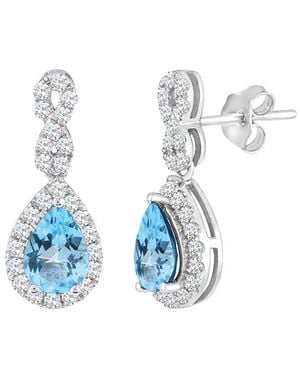 Gemstones 1.70 Ct. Tw. Topaz Drop Earrings - Blue