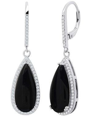 MaxColor 6.00 Ct. Tw. Onyx Quartz Earrings - White