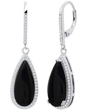 MaxColor 6.00 Ct. Tw. Onyx Quartz Earrings - White