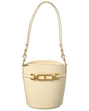 Tom Ford Logo Small Leather Bucket Bag - Metallic