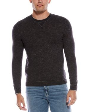 Autumn Cashmere Coverstitch Wool & Linen-Blend Crewneck Sweater - Black