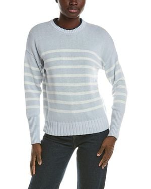 525 America Stripe Crewneck Linen-blend Pullover - Grey