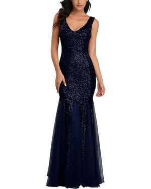 VIBI Embellished Maxi Dress - Blue