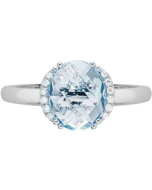 Diamond Select Cuts 14K Diamond .06 Ct. & 2.20 Ct. Aquamarine Ring - Blue