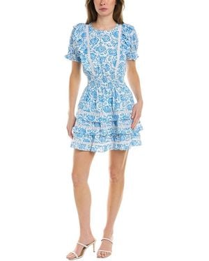 Sail To Sable Flutter Mini Dress - Blue