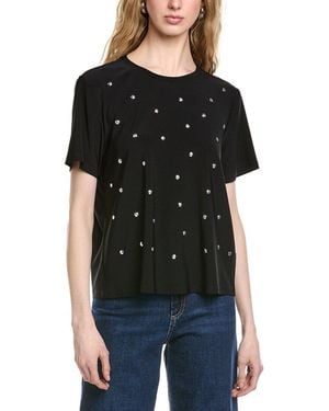Joseph Ribkoff Short Sleeve Studs Top - Black