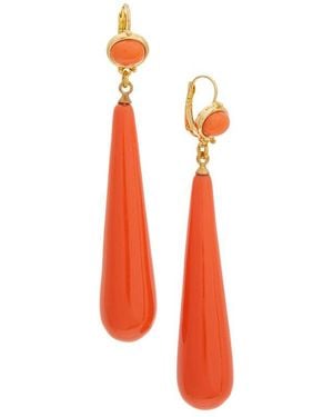 Kenneth Jay Lane 18K Plated Dangle Earrings - White