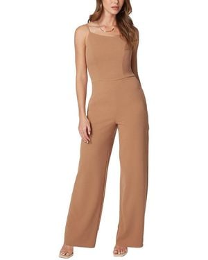 Bebe One Shoulder Core Jumpsuit - Natural