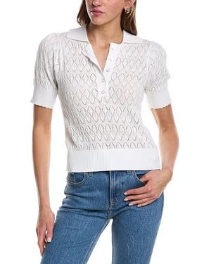 Design History Textured Polo Sweater - White