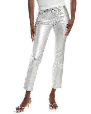 Free People We The Free Oracle Metallic Low-Rise Slim Straight Jean