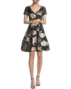 Shani Printed Mini Dress - Black