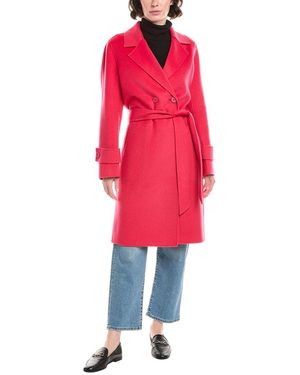 Forte Belted Wool & Cashmere-Blend Coat - Red