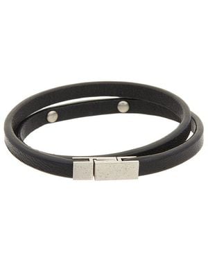 Saint Laurent Leather Bracelet - Black