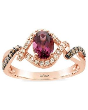 Le Vian Le Vian 14k Strawberry Gold 1.13 Ct. Tw. Diamond & Purple Garnet Ring - Pink