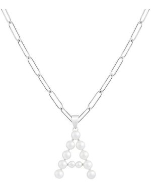 Splendid Silver 4-5mm Pearl Necklace - Metallic