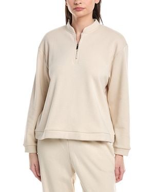 Natori Edit Nova Cozy Brushed Knit Everywhere Zip Up Top - Natural