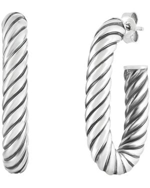 Phillip Gavriel Silver Cable Earrings - White