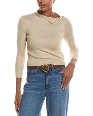 L'Agence Kamdyn Crop Mock Neck - Blue