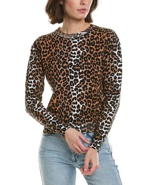 Brodie Cashmere Leopard Crewneck Cashmere-Blend Jumper - Black