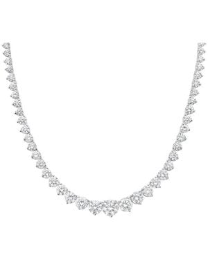 Diana M. Jewels Diana M. 14K 30.08 Ct. Tw. Lab-Grown Diamond Graduated Tennis Necklace - White
