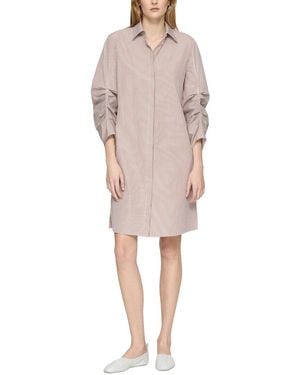 Lafayette 148 New York Ruched Sleeve Shirtdress - Natural