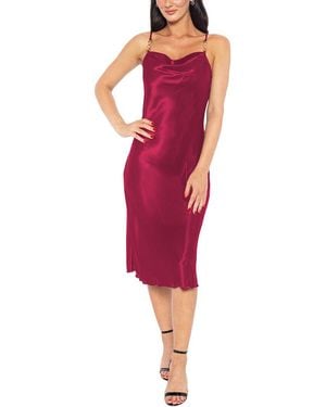 Jump Apparel Solid Midi Dress - Red