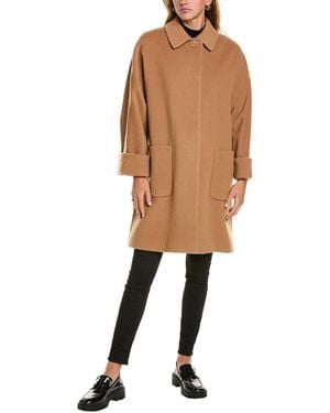 Cinzia Rocca Medium Wool & Cashmere-Blend Coat - Natural