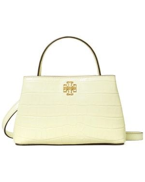 Tory Burch Britten Mini Embossed Leather Satchel - Metallic