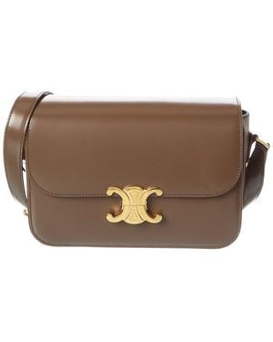 Celine Classique Triomphe Leather Shoulder Bag - Brown