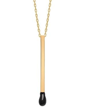 Gabi Rielle 14k Over Silver Enamel Matchstick Necklace - White