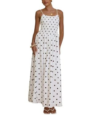 LOEY Printed Maxi Dress - White