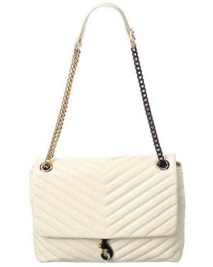 Rebecca Minkoff Edie Flap Leather Shoulder Bag - Natural