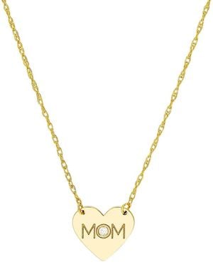 HAWLEY ST 14K 0.01 Ct. Tw. Diamond Heart Necklace - Metallic
