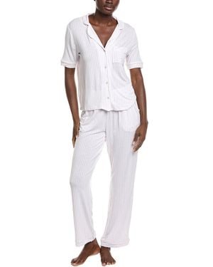SLEEP RIOT 2Pc Pant & Shirt Sleep Set - White