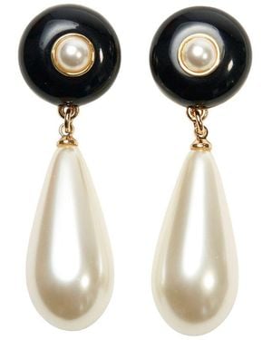 Carolina Herrera Cz & Crystal Drop Earrings - Black