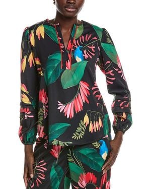 Tahari V-Neck Blouse - Multicolour
