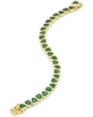 Savvy Cie 14K Plated Cz Tennis Bracelet - Metallic