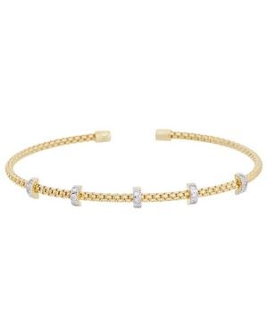 Meshmerise 18K Plated 0.15 Ct. Tw. Diamond Mesh Bangle - White