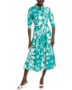 Anne Klein Waist Tucked Shirtdress - Green