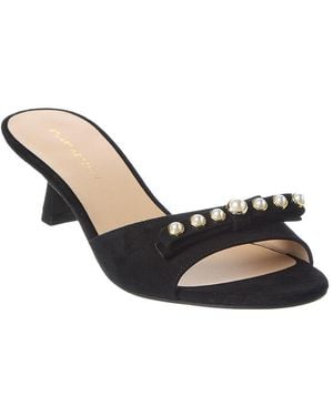 Stuart Weitzman Luella 50 Suede Sandal - Black