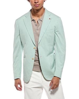 Isaia Silk-Blend Blazer - Blue