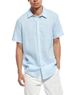 Onia Standard Linen-Blend Shirt - Blue