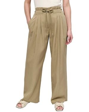 DKNY Rope Tie Front Wide Leg Pant - Natural