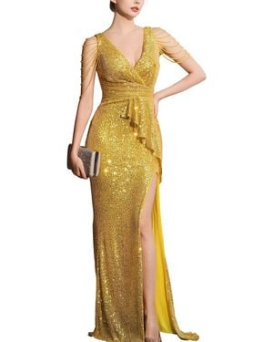 LOEY Embellished Maxi Dress - Yellow