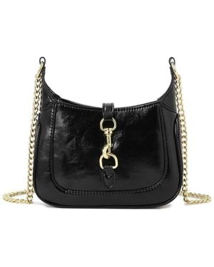 Tiffany & Fred Paris Top-Grain Shoulder Bag - Black