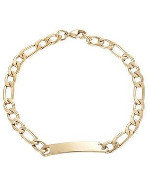 Adornia Tarnish Resistant 18K Plated Figaro Id Bracelet - Metallic