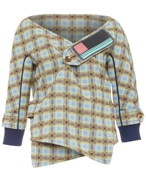 Prada 2017 Check Patch Jacket, Size It (Authentic Pre-Loved) - Blue